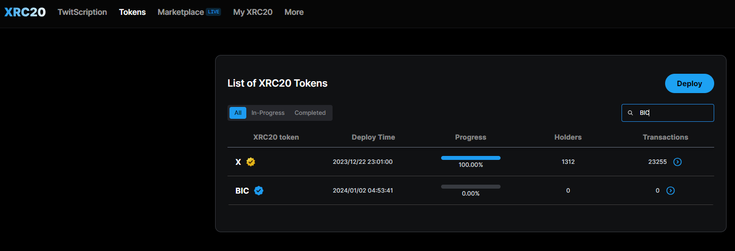Tạo XRC20