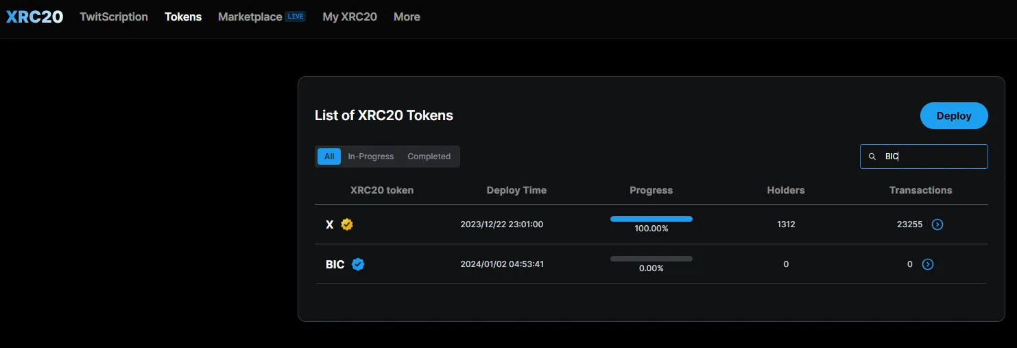 Tạo XRC20