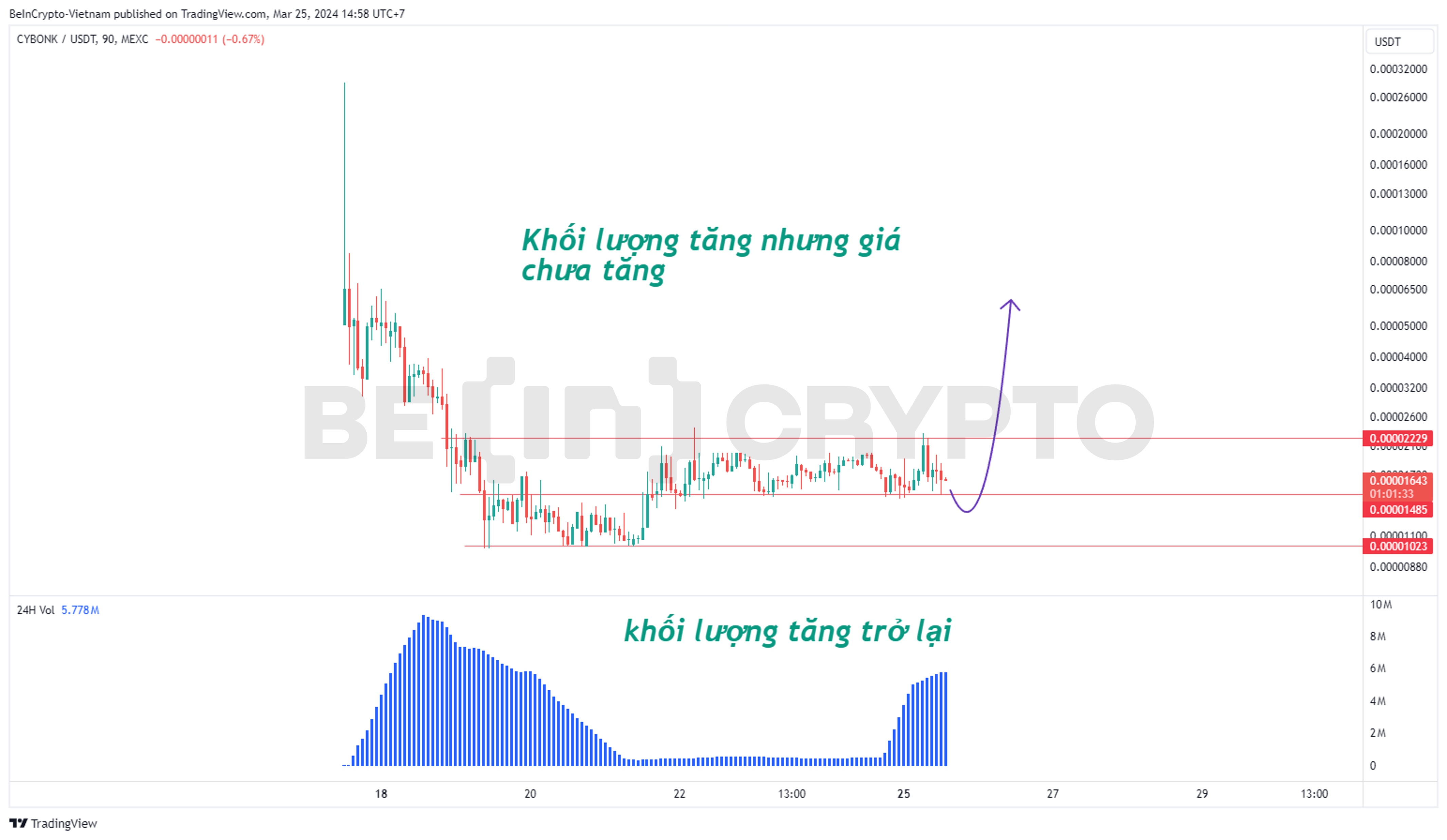 Minh họa biến động của CYBONK.
