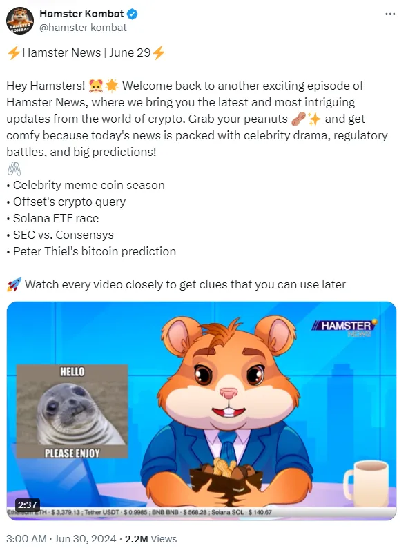 X của Hamster Kombat