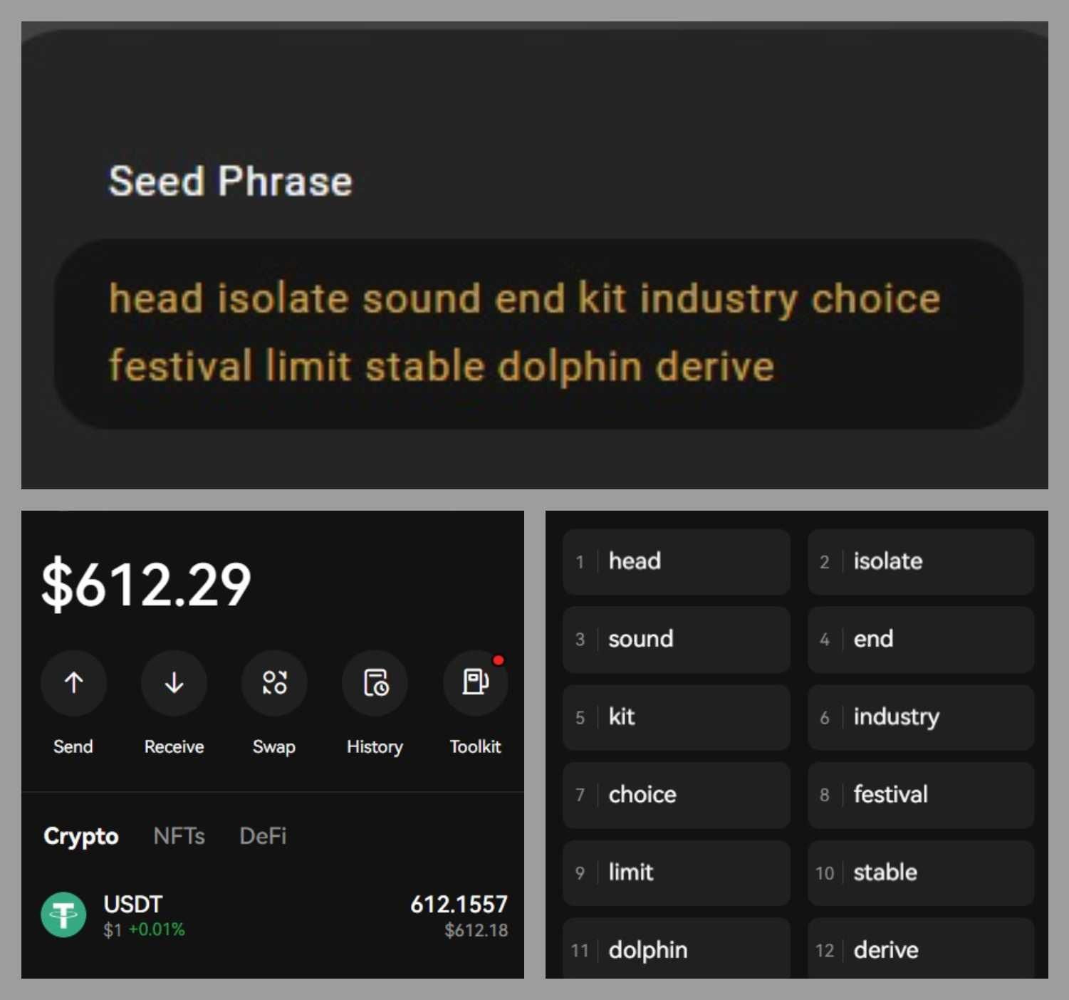 Chiêu trò lộ seed phrase của ví để lừa đảo người dùng