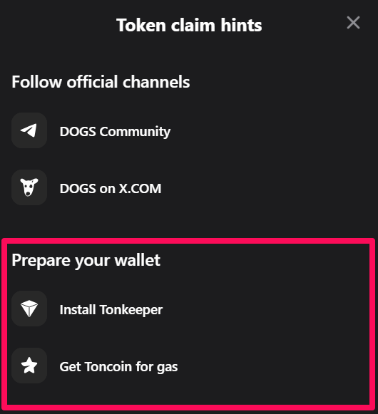 Yêu cầu để claim DOGS. Nguồn: DOGS.
