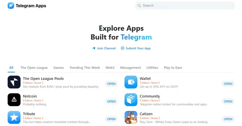 Hướng dẫn sử dụng Telegram mini app