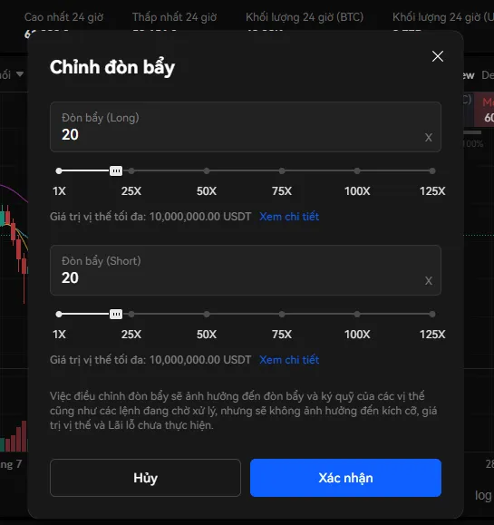 Tùy chỉnh đòn bẩy trên BingX