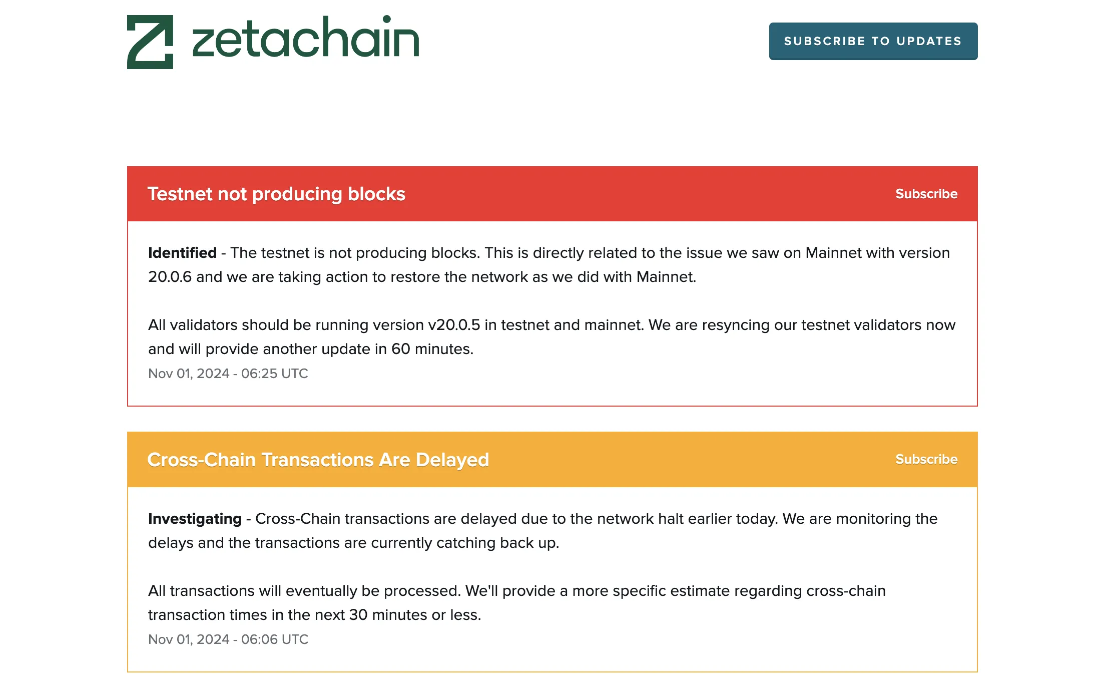 Thông báo của ZetaChain