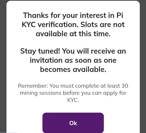Ảnh chụp màn hình của Pioneer về vấn đề KYC với Pi Network