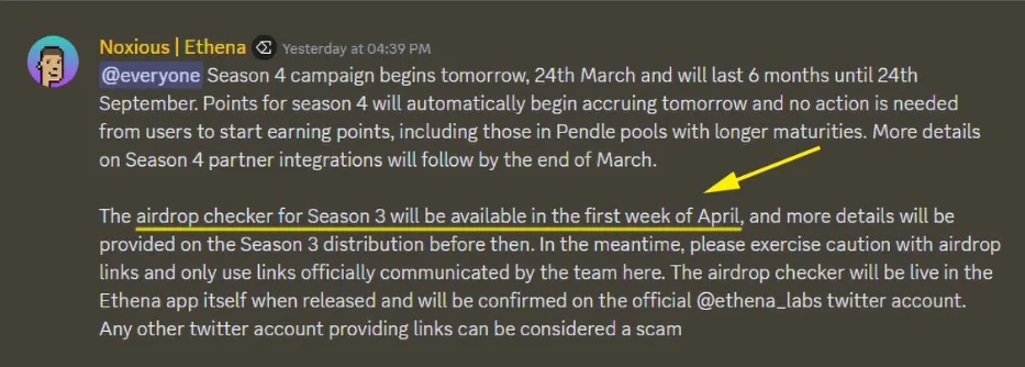 Ethena Airdrop Season 4 Campaign