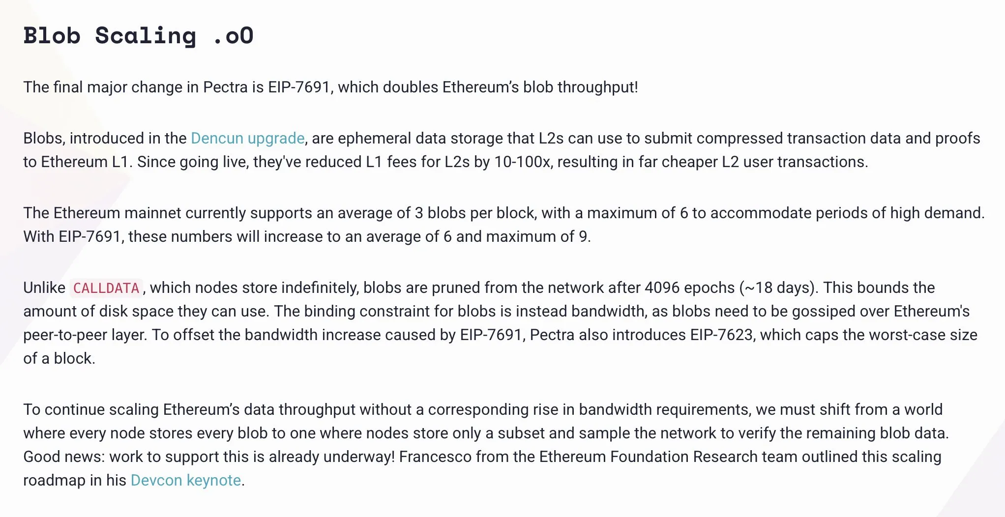 Blob scaling. Source: Ethereum Foundation Blog