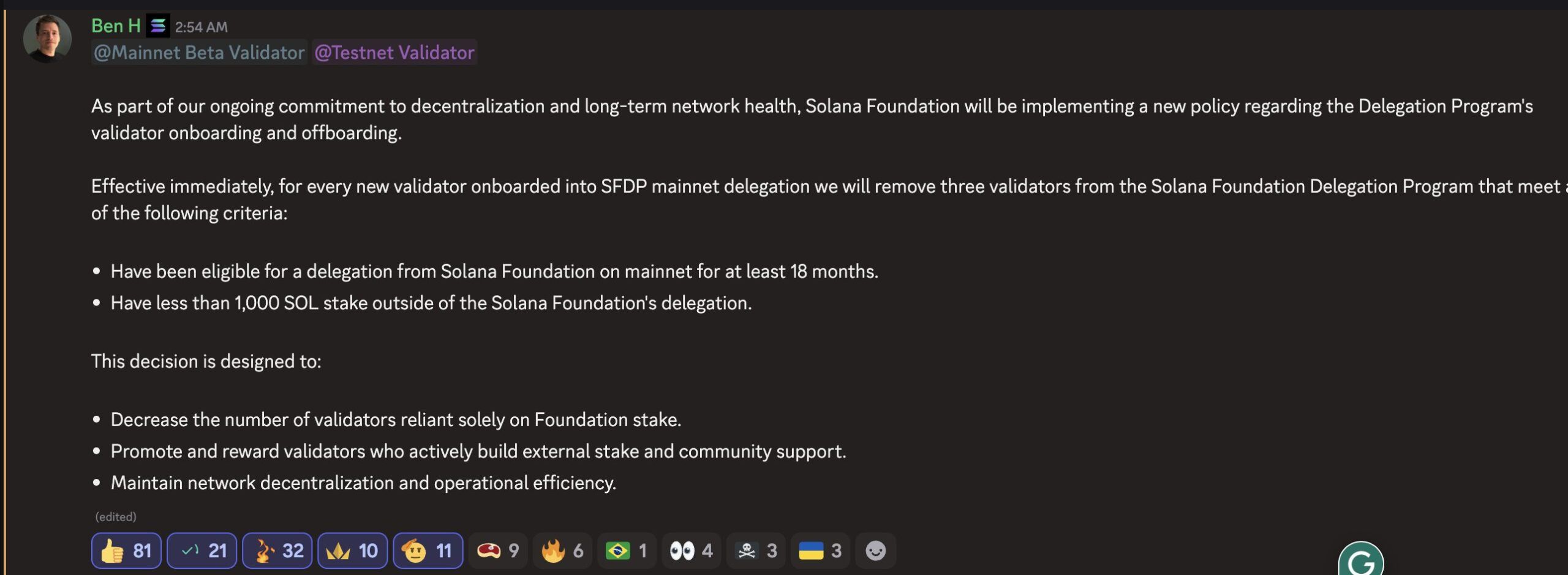 Solana foundation Validator Policy Shift