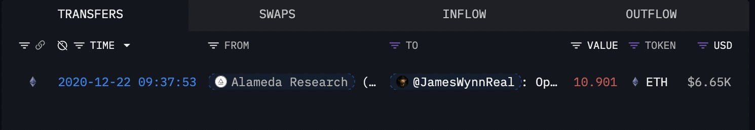 James Wynn Nhận ETH Từ Alameda