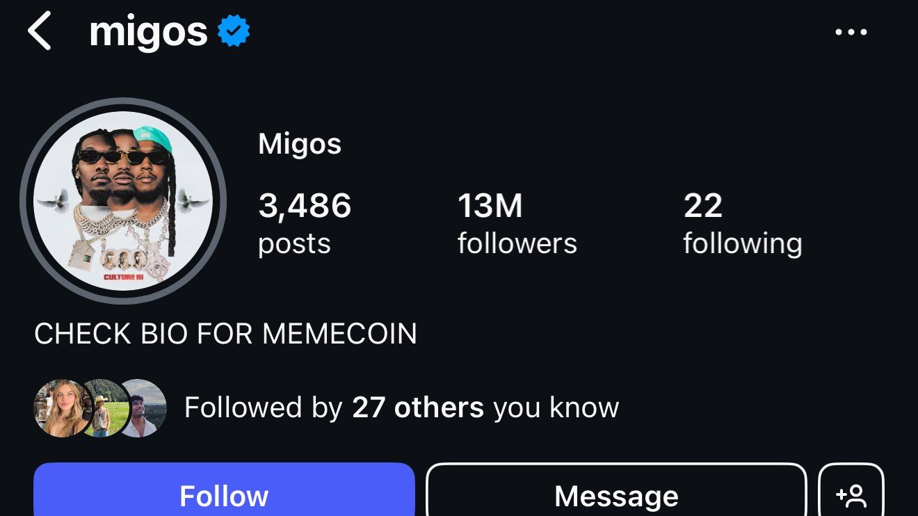 Tài khoản bị hack của Migos