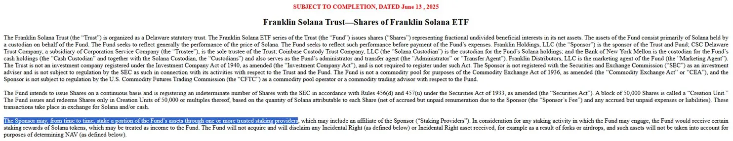 Solana ETF With Staking Language.