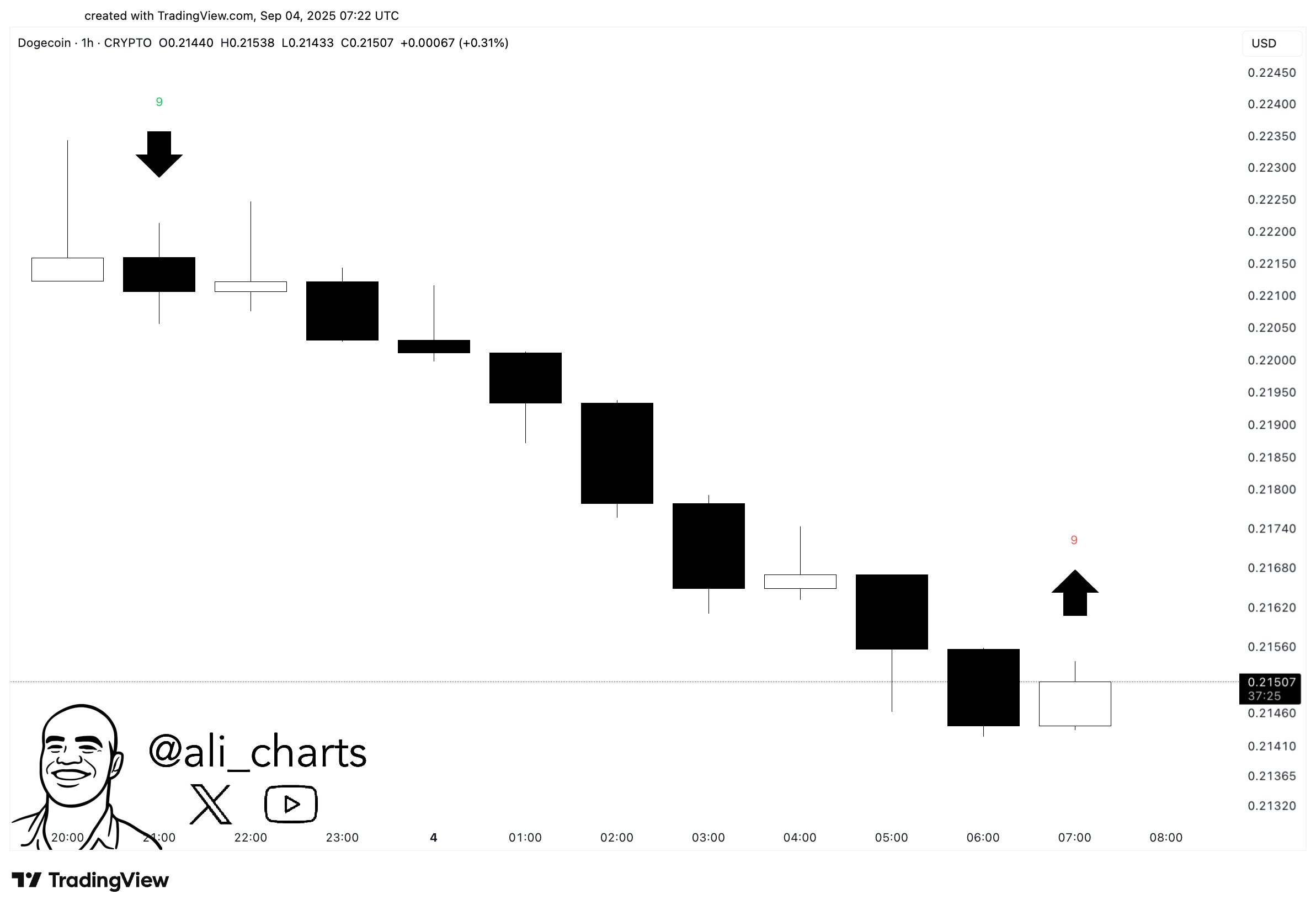 TD Sequential indicator. Source: Ali on X
